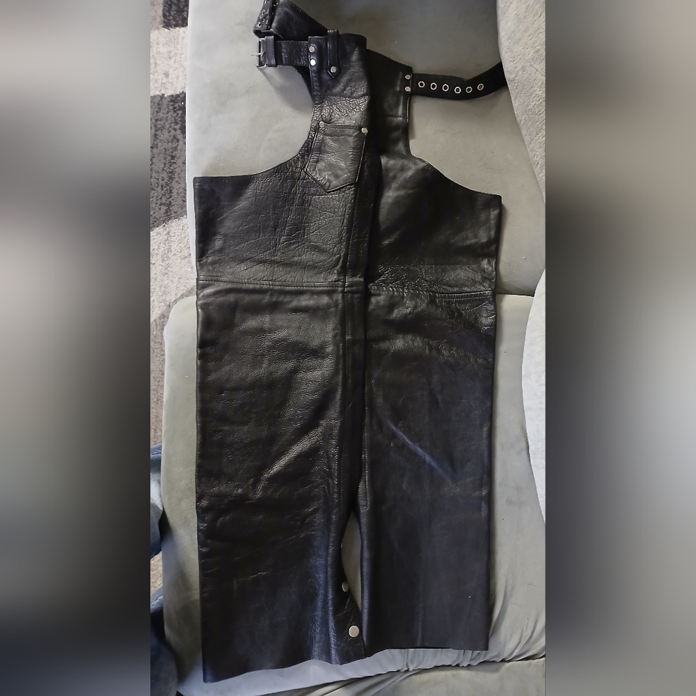 Leather Rider Womens Black Chaps Size Small Gently Used